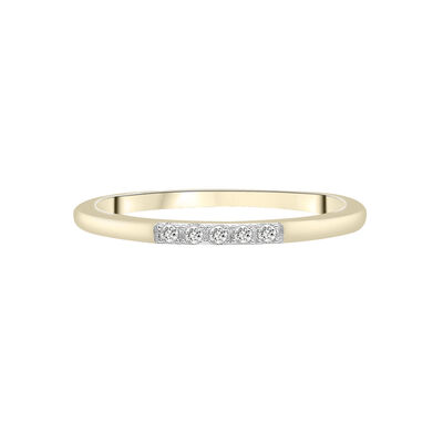 Diamond Accent Line Ring in 14K Yellow Gold
